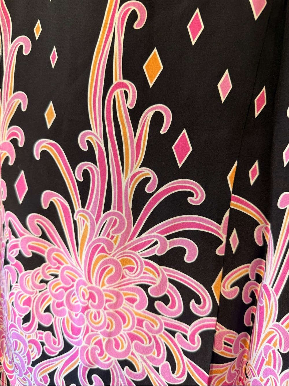 BOB MACKIE Silk Printed Button-Front Women's Top - Picture 4 of 6